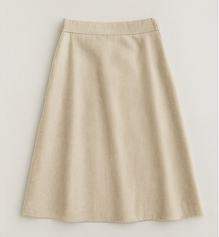 Flatlay A-line skirt for pear shaped body